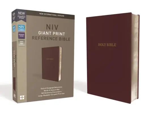 NIV, Referenzbibel, Großdruck, Leder-Look, Burgunder, Red Letter Edition, Komfortdruck - NIV, Reference Bible, Giant Print, Leather-Look, Burgundy, Red Letter Edition, Comfort Print