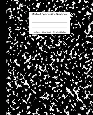 Marmoriertes Notizbuch: Schwarzes Marmorpapier mit breitem Rand - Marbled Composition Notebook: Black Marble Wide Ruled Paper Subject Book