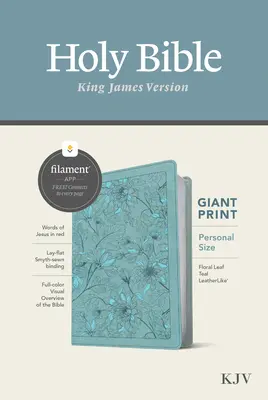 KJV Personal Size Giant Print Bible, Filament Enabled Edition (Rote Schrift, lederähnlich, Floral Leaf Teal) - KJV Personal Size Giant Print Bible, Filament Enabled Edition (Red Letter, Leatherlike, Floral Leaf Teal)