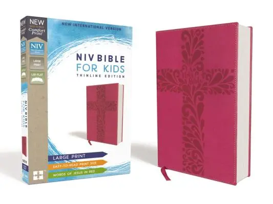 Niv, Kinderbibel, Großdruck, lederweich, rosa, rote Schrift, Komfortdruck: Thinline-Ausgabe - Niv, Bible for Kids, Large Print, Leathersoft, Pink, Red Letter, Comfort Print: Thinline Edition