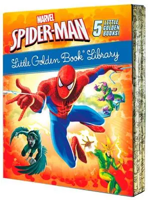 Kleine goldene Bücherei von Spider-Man (Marvel): Spider-Man; Gefangen vom Grünen Kobold; The Big Freeze; Hochspannung; Die Nacht der Geier. - Spider-Man Little Golden Book Library (Marvel): Spider-Man!; Trapped by the Green Goblin; The Big Freeze!; High Voltage!; Night of the Vulture!