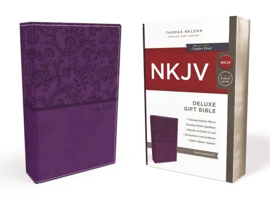 NKJV, Deluxe Geschenkbibel, Kunstleder, lila, Red Letter Edition - NKJV, Deluxe Gift Bible, Imitation Leather, Purple, Red Letter Edition
