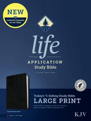 KJV Life Application Study Bible, dritte Auflage, Großdruck (rote Schrift, gebundenes Leder, schwarz, indiziert) - KJV Life Application Study Bible, Third Edition, Large Print (Red Letter, Bonded Leather, Black, Indexed)