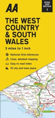 Straßenkarte Großbritannien: West Country und Südwales - Road Map Britain: The West Country & South Wales