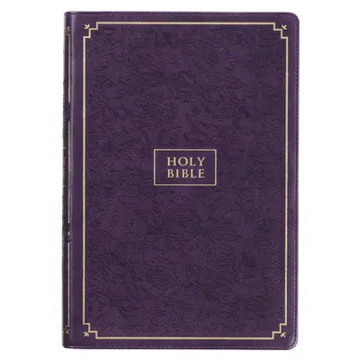 KJV Heilige Bibel, Riesendruck in voller Größe Kunstleder Red Letter Edition - Daumen-Index & Ribbon Marker, King James Version, lila geblümt - KJV Holy Bible, Giant Print Full-Size Faux Leather Red Letter Edition - Thumb Index & Ribbon Marker, King James Version, Purple Floral