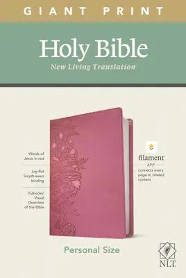 NLT Personal Size Giant Print Bible, Filament Enabled Edition (Rote Schrift, lederähnlich, Pfingstrose) - NLT Personal Size Giant Print Bible, Filament Enabled Edition (Red Letter, Leatherlike, Peony Pink)