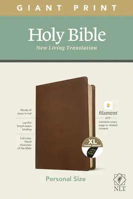 NLT Personal Size Giant Print Bible, Filament Enabled Edition (rote Schrift, lederähnlich, rustikales Braun, indiziert) - NLT Personal Size Giant Print Bible, Filament Enabled Edition (Red Letter, Leatherlike, Rustic Brown, Indexed)