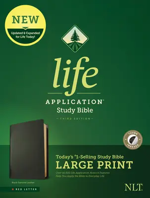 NLT Life Application Study Bible, dritte Auflage, Großdruck (rote Schrift, echtes Leder, schwarz, indiziert) - NLT Life Application Study Bible, Third Edition, Large Print (Red Letter, Genuine Leather, Black, Indexed)