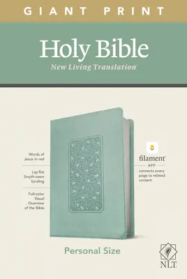 NLT Personal Size Giant Print Bible, Filament Enabled Edition (Rote Schrift, Lederähnlich, Floral Frame Teal) - NLT Personal Size Giant Print Bible, Filament Enabled Edition (Red Letter, Leatherlike, Floral Frame Teal)