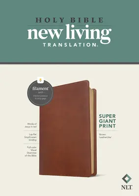 NLT Super Giant Print Bibel, Filament Enabled Edition (Rote Schrift, Lederähnlich, Braun) - NLT Super Giant Print Bible, Filament Enabled Edition (Red Letter, Leatherlike, Brown)