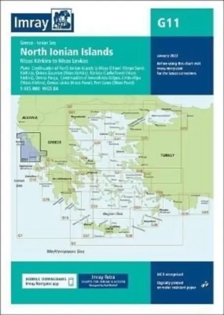 Imray Karte G11 - Nördliche Ionische Inseln - Imray Chart G11 - North Ionian Islands