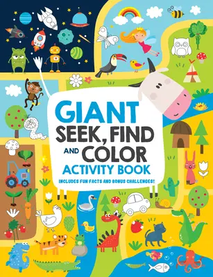 Riesiges Such-, Finde- und Malbuch: Mit lustigen Fakten und Bonus-Herausforderungen! - Giant Seek, Find, and Color Activity Book: Includes Fun Facts and Bonus Challenges!