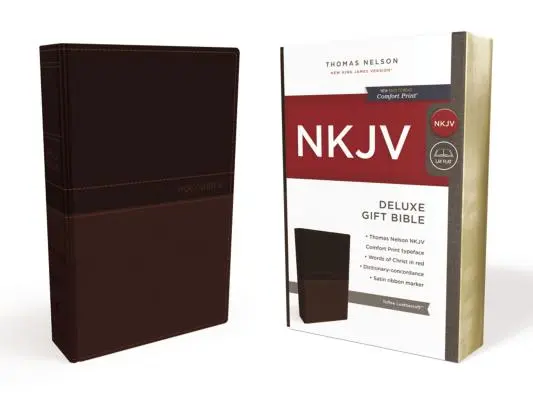 NKJV, Deluxe Geschenkbibel, Kunstleder, Braun, Red Letter Edition - NKJV, Deluxe Gift Bible, Imitation Leather, Tan, Red Letter Edition