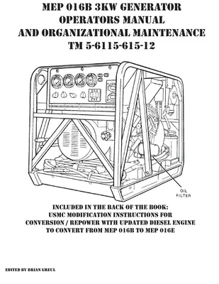 MEP 016B 3KW Generator Betriebshandbuch und Organisatorische Wartung TM 5-6115-615-12 - MEP 016B 3KW Generator Operators Manual and Organizational Maintenance TM 5-6115-615-12