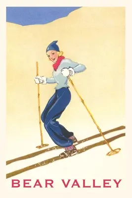 The Vintage Journal Frau beim Skifahren den Berg hinunter, Bear Valley - The Vintage Journal Woman Skiing Down Hill, Bear Valley