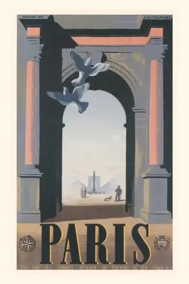 Jahrgangsjournal Tauben am Bogen, Paris, Frankreich - Vintage Journal Doves by Arch, Paris, France