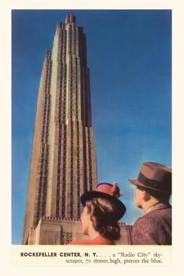 Oldtimer-Journal Touristen, die das RCA-Gebäude betrachten, New York City - Vintage Journal Tourists Gazing at RCA Building, New York City