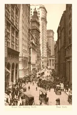 Oldtimer-Journal Ansicht der Broad Street, New York City - Vintage Journal Vintage View of Broad Street, New York City