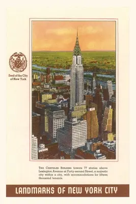 Weinleseblatt Wahrzeichen von New York City, Chrysler Building - Vintage Journal Landmarks of New York City, Chrysler Building