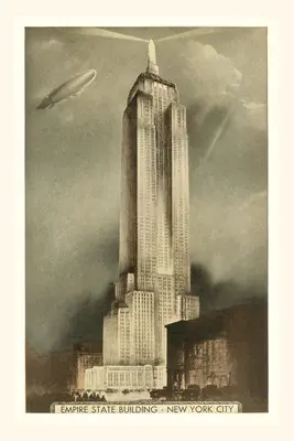 Jahrgangsjournal Luftschiff über Empire State Building, New York City - Vintage Journal Blimp over Empire State Building, New York City