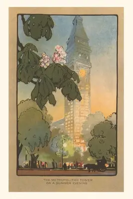 Jahrgangsjournal Art-Déco-Rendering des Metropolitan Tower, New York City - Vintage Journal Art Deco Rendering of Metropolitan Tower, New York City