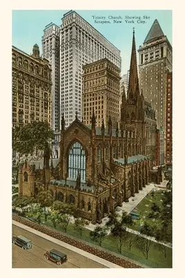 Weinleseblatt Trinity Church, Wolkenkratzer, New York City - Vintage Journal Trinity Church, Skyscrapers, New York City