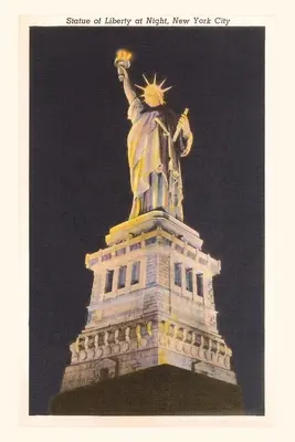 Vintage Journal Freiheitsstatue bei Nacht, New York City - Vintage Journal Statue of Liberty at Night, New York City