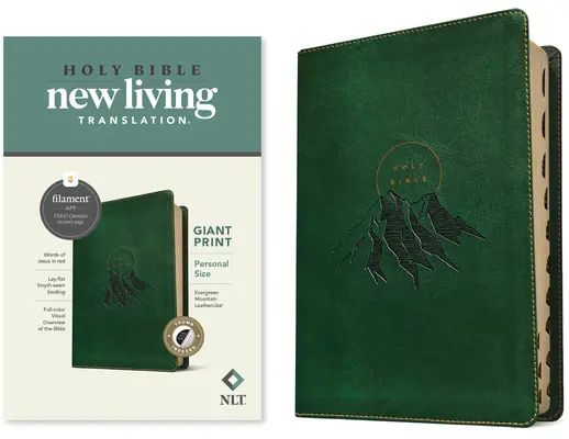 NLT Personal Size Giant Print Bible, Filament Enabled Edition (Lederähnlich, Evergreen Mountain, Indexiert) - NLT Personal Size Giant Print Bible, Filament Enabled Edition (Leatherlike, Evergreen Mountain, Indexed)