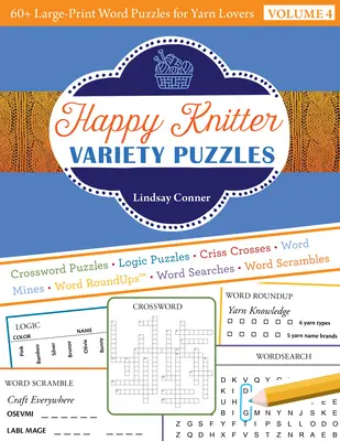 Happy Knitter Variety Puzzles: 60+ großformatige Worträtsel für Garnliebhaber - Happy Knitter Variety Puzzles: 60+ Large-Print Word Puzzles for Yarn Lovers