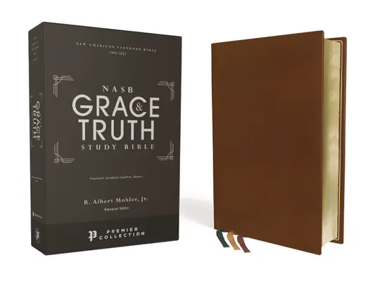 Nasb, The Grace and Truth Study Bible, Premium Ziegenleder, Braun, Premier Collection, Schwarze Schrift, Text 1995, kunstvoll vergoldete Ränder, Comfort Print - Nasb, the Grace and Truth Study Bible, Premium Goatskin Leather, Brown, Premier Collection, Black Letter, 1995 Text, Art Gilded Edges, Comfort Print