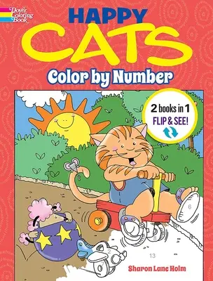 Happy Cats Malbuch/Happy Cats Color by Number: 2 Bücher in 1/Flip and See! - Happy Cats Coloring Book/Happy Cats Color by Number: 2 Books in 1/Flip and See!