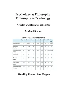 Psychologie als Philosophie, Philosophie als Psychologie: Artikel und Rezensionen 2006-2019 - Psychology as Philosophy, Philosophy as Psychology: Articles and Reviews 2006-2019