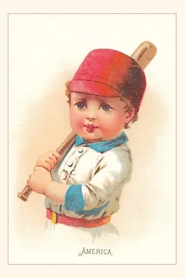 Oldtimer-Journal Amerika, Kleiner Junge mit Schläger, Illustration - Vintage Journal America, Little Boy with Bat, Illustration