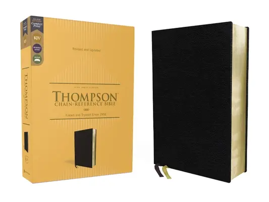 Kjv, Thompson Kettenreferenzbibel, europäisches Rindsleder, schwarz, rote Schrift, Komfortdruck - Kjv, Thompson Chain-Reference Bible, European Bonded Leather, Black, Red Letter, Comfort Print