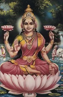 Devi: 150-seitiges Tagebuch mit der Hindu-Göttin Lakshmi auf dem Cover und einem Sri Yantra auf der Rückseite für Meditation / Konzentration / V - Devi: 150-page Diary With Hindu Goddess Lakshmi on the Cover and a Sri Yantra on the Back for Meditation / Concentration / V