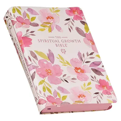 Die Bibel des geistlichen Wachstums, Studienbibel, NLT - Neue Lebendige Übersetzung Heilige Bibel, Kunstleder, rosa lila gedruckt Floral - The Spiritual Growth Bible, Study Bible, NLT - New Living Translation Holy Bible, Faux Leather, Pink Purple Printed Floral