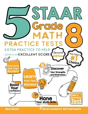 5 STAAR Mathe-Übungstests für Klasse 8: Extra Übung, um ein hervorragendes Ergebnis zu erzielen - 5 STAAR Grade 8 Math Practice Tests: Extra Practice to Help Achieve an Excellent Score