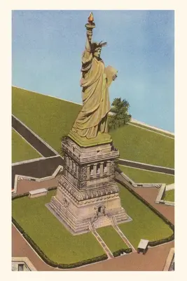 Jahrgangsjournal Luftaufnahme, Freiheitsstatue, New York City - Vintage Journal Aerial View, Statue of Liberty, New York City