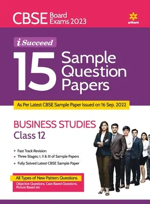 CBSE Board Exams 2023 I-Succeed 15 Sample Question Papers BUSINESS STUDIES für Klasse 12 - CBSE Board Exams 2023 I-Succeed 15 Sample Question Papers BUSINESS STUDIES for Class 12th