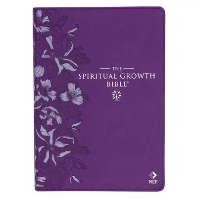 Die Bibel für geistliches Wachstum, Studienbibel, NLT - New Living Translation Heilige Bibel, Kunstleder, lila geprägte Blumen - The Spiritual Growth Bible, Study Bible, NLT - New Living Translation Holy Bible, Faux Leather, Purple Debossed Floral