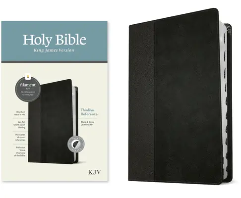 KJV Thinline Reference Bible, Filament Enabled Edition (Rote Schrift, lederähnlich, Schwarz/Onyx, indiziert) - KJV Thinline Reference Bible, Filament Enabled Edition (Red Letter, Leatherlike, Black/Onyx, Indexed)