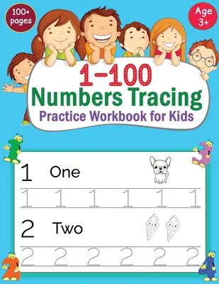 Arbeitsheft zum Nachzeichnen der Zahlen 1-100 für Kinder - 1-100 Numbers Tracing Practice Workbook for Kids