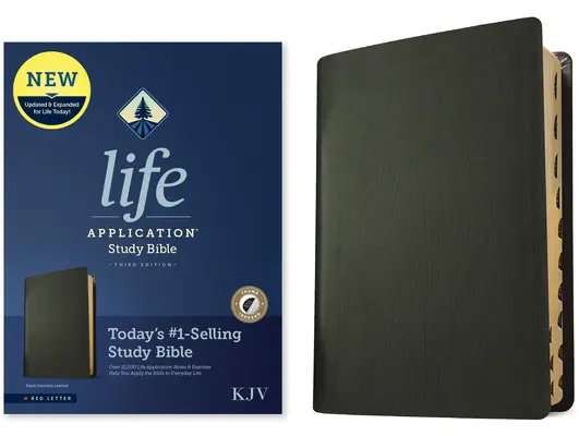 KJV Life Application Study Bible, Dritte Ausgabe (Rote Schrift, Echtes Leder, Schwarz, Indexiert) - KJV Life Application Study Bible, Third Edition (Red Letter, Genuine Leather, Black, Indexed)