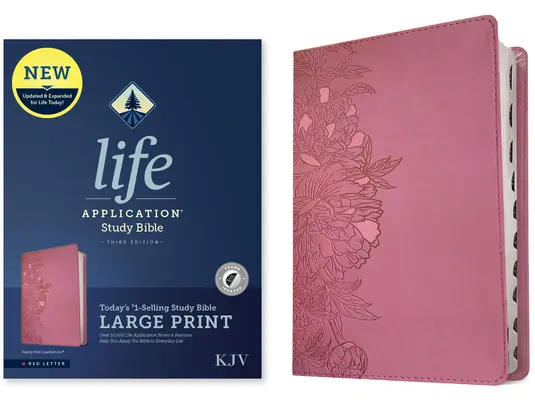 KJV Life Application Study Bible, Dritte Auflage, Großdruck (Rote Schrift, lederähnlich, Pfingstrose, Index) - KJV Life Application Study Bible, Third Edition, Large Print (Red Letter, Leatherlike, Peony Pink, Indexed)