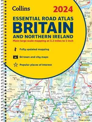 2024 Collins Essential Road Atlas Großbritannien und Nordirland: A4 Spirale - 2024 Collins Essential Road Atlas Britain and Northern Ireland: A4 Spiral