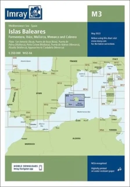 Imray Karte M3 - Islas Baleares - Formentera, Ibiza, Mallorca, Menorca - Imray Chart M3 - Islas Baleares - Formentera, Ibiza, Mallorca, Menorca