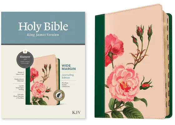 KJV Wide Margin Bible, Filament-Enabled Edition (lederähnlich, Pink Rose Garden, Indexed, Red Letter) - KJV Wide Margin Bible, Filament-Enabled Edition (Leatherlike, Pink Rose Garden, Indexed, Red Letter)