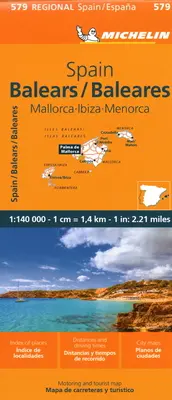 Michelin Spanien: Balearische Inseln Karte 579: (Mallorca, Ibiza, Menorca) - Michelin Spain: Balearic Islands Map 579: (Mallorca, Ibiza, Menorca)