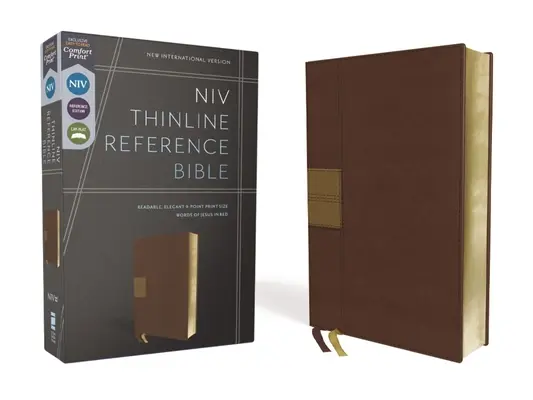 Niv, Thinline Referenzbibel, Lederweich, Braun, Rote Schrift, Komfortdruck - Niv, Thinline Reference Bible, Leathersoft, Brown, Red Letter, Comfort Print