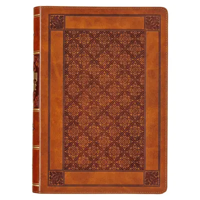 KJV Heilige Bibel, Giant Print Full-Size-Kunstleder Red Letter Edition - Thumb Index & Ribbon Marker, King James Version, Brown Diamond - KJV Holy Bible, Giant Print Full-Size Faux Leather Red Letter Edition - Thumb Index & Ribbon Marker, King James Version, Brown Diamond